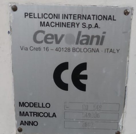 Cevolani CD 549 machine plate